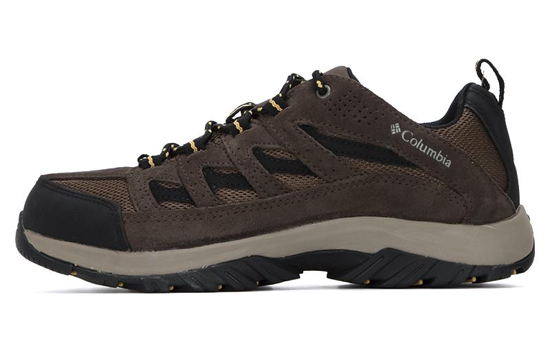 Columbia Crestwood Textile, Synthetic Leather Slip Resistant Abrasion Resistant Low top Outdoor Shoes Men's Brown Black