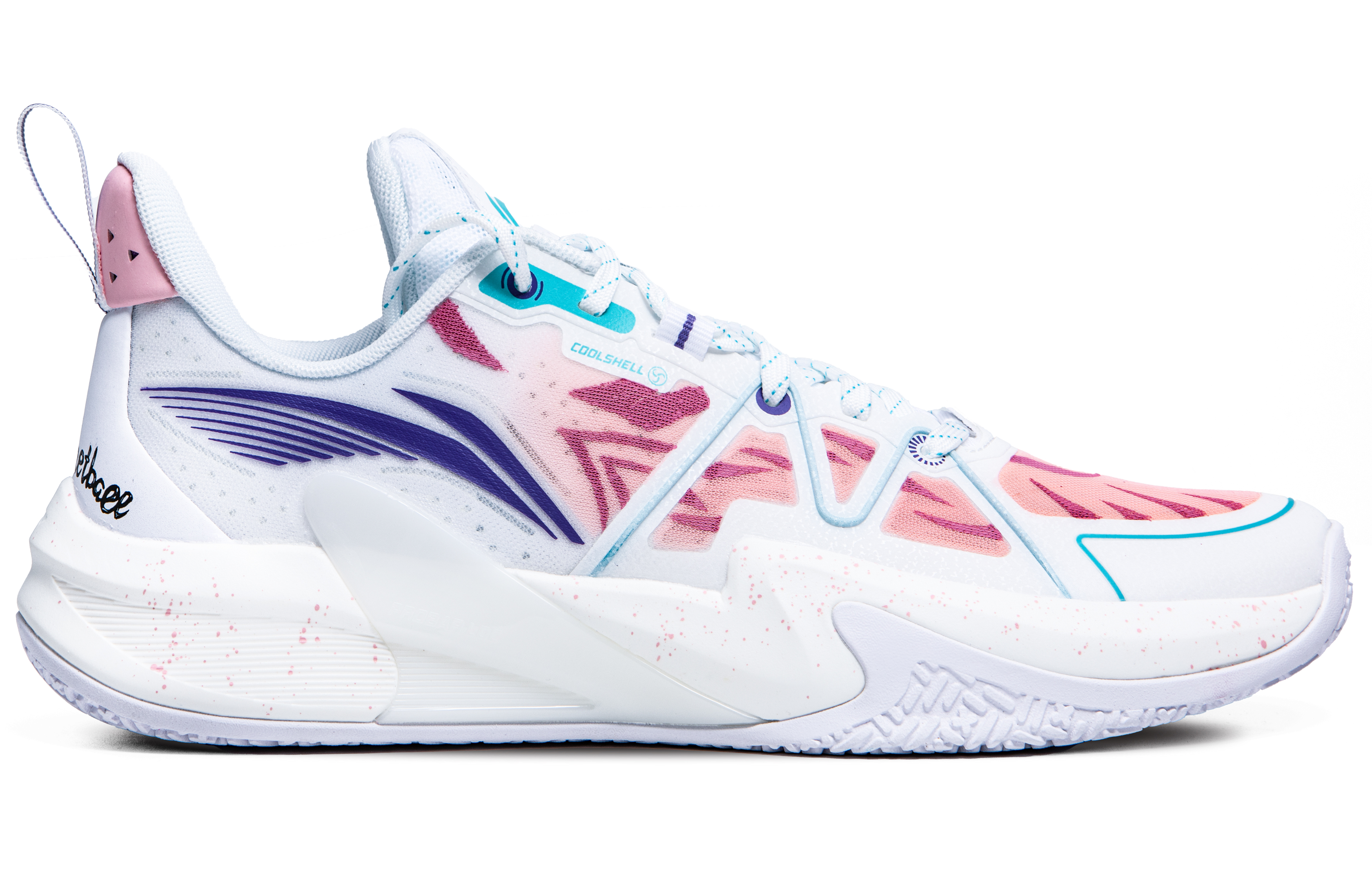 Li Ning Speed 1.5 Star Transformation Cushioning, Wear Resistant Low top Basketball Shoes Men’s White Blue Pink