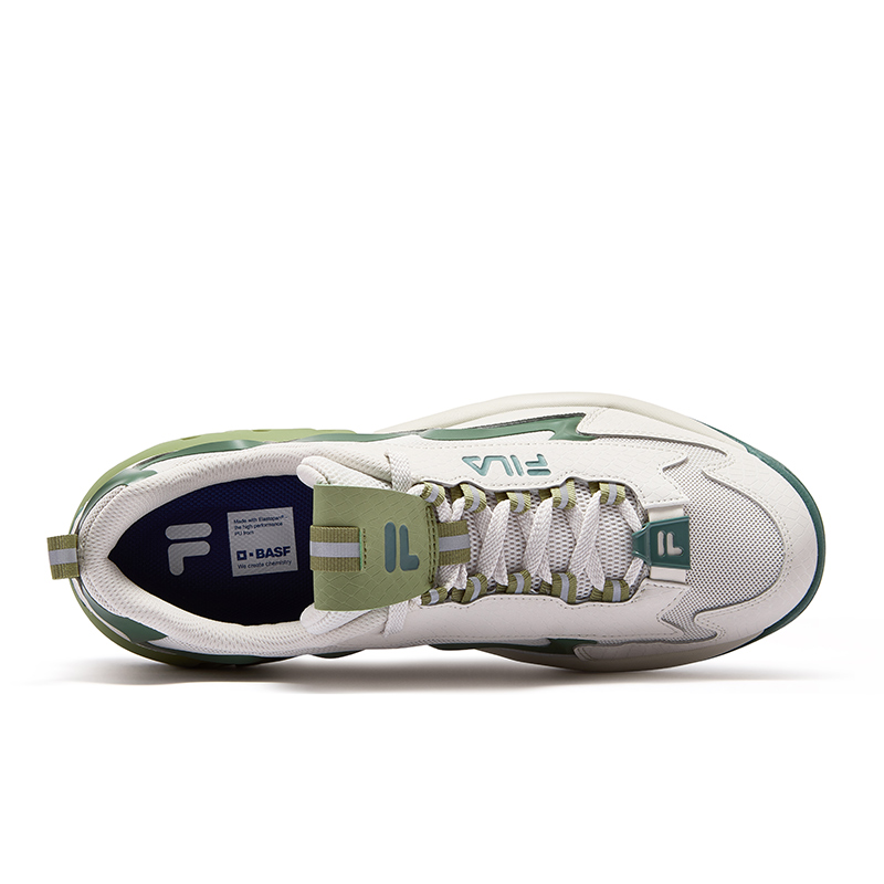 FILA FUSION SHOCK Electric Glow Shoes Basketball Shoes Men’s Bright Gray Silver Pine Green