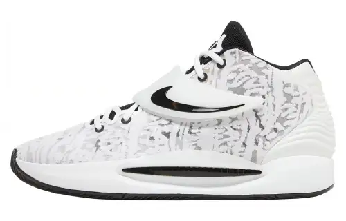 Nike KD 14 tb promo round toe lace-up shock-absorbing, non-slip, wear-resistant, mid-top basketball shoes, same style for men and women, white