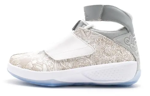 Jordan Air Jordan 20 Retro 30th Anniversary Laser Velcro Printed Mid Top Retro Basketball Shoes Men's Gray