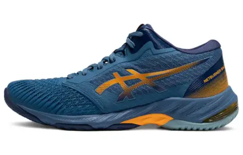 ASICS Gel-Netburner Ballistic FF MT comfortable shock-absorbing and wear-resistant low-top volleyball training shoes men's blue brown