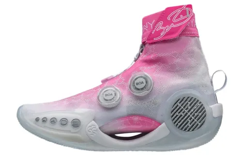 LiNing WOW 9 Wade's Way 9 Infinity Bloom Fabric Synthetic Leather TPU Non-slip Wear Resistant Lightweight High Top Practical Basketball Shoes Women's White Pink