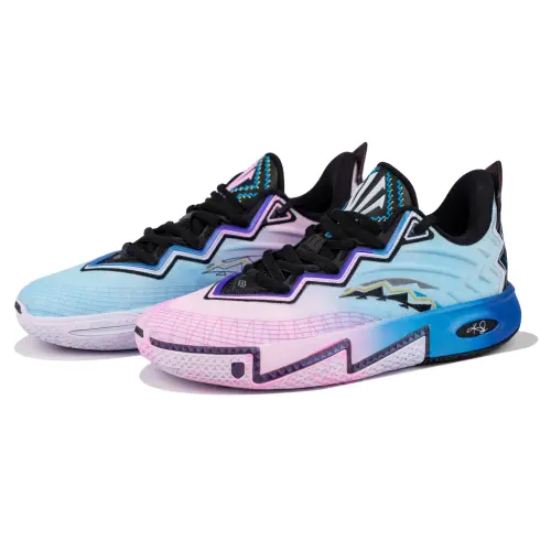 Anta KAI 2 Low top Nitrogen Technology Basketball Shoes Men's Blue Pink Mismatched