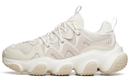 ANTA Chunky Sneakers Women's Low Top Mud Gray/Ivory White