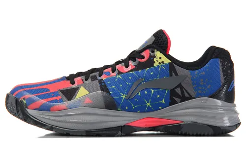 Li Ning Night Stalker Basketball Shoes Men's Low Top Gray/Blue/Red