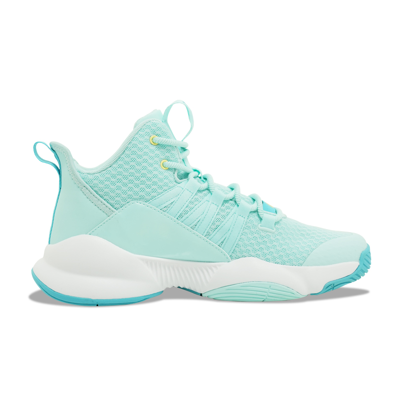 QIAODAN Slip Resistant, Abrasion Resistant, Breathable Mid top Basketball Shoes Men’s Tranquil Blue