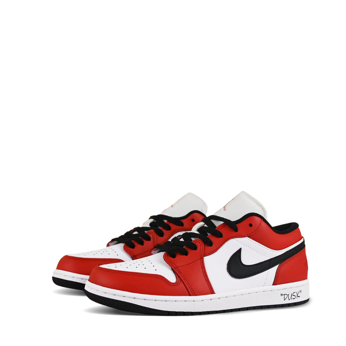 Jordan Air Jordan 1 Abrasion Resistant Abrasion Resistant Low top Vintage Basketball Shoes Unisex Black White Red