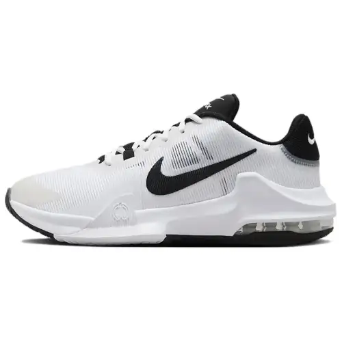 Nike Air Max Impact 4 Comfortable Abrasion Resistant Abrasion Resistant Low top Basketball Shoes Men's White Black