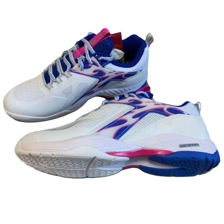 BONNY Mesh Cushioning Slip Resistant Abrasion Resistant Breathable Low top Badminton Shoes Unisex White Blue