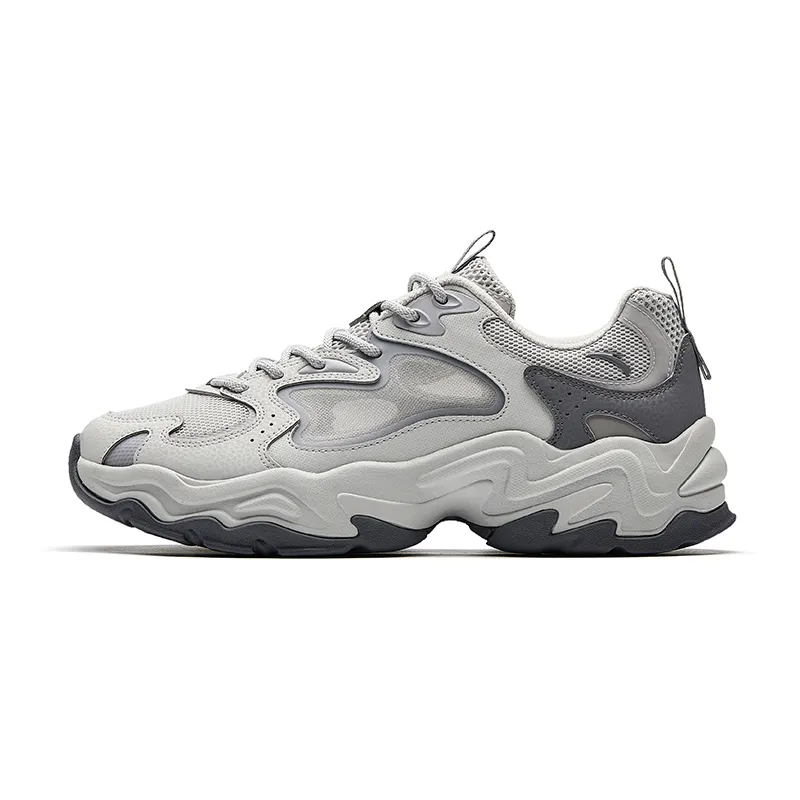 Anta Life Collection Slip Resistant Abrasion Resistant Low top Chunky Sneakers Men's Gray