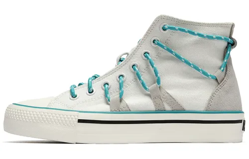 Pony Shooter Slip Resistant Abrasion Resistant Cushioning Breathable Coverage High top Canvas Shoes Unisex White Gray