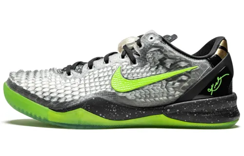 Nike Kobe 8 SS Christmas Kobe round toe lace-up low-top practical basketball shoes men's black green 2013