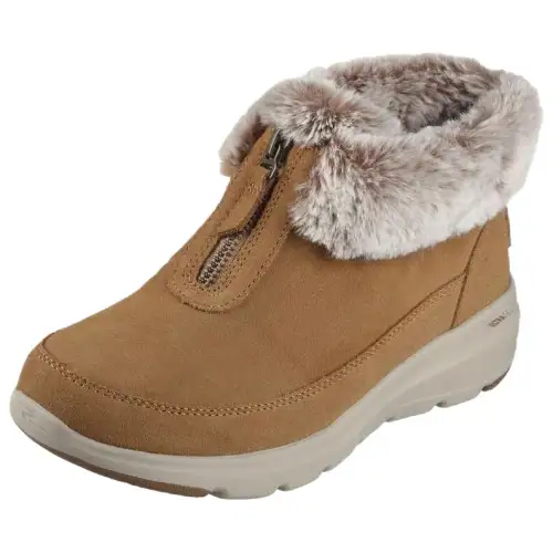 Skechers Ankle Boots Low Heel 3cm Women's Chestnut