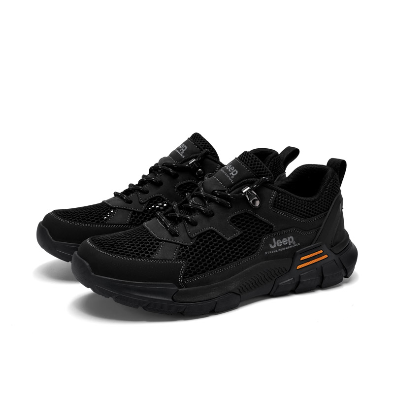Jeep Comfortable Cushioning Low top Hiking Shoes Unisex Black
