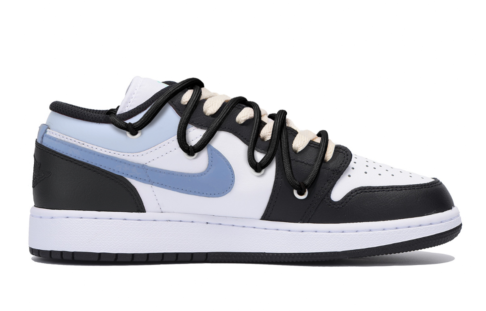 Jordan Air Jordan 1 Abrasion Resistant Low top Vintage Basketball Shoes Men’s Black Blue