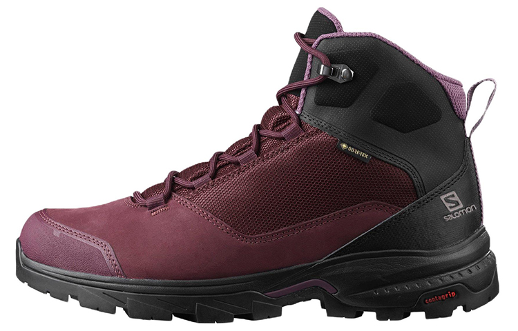 SALOMON Outward Gore Te Abrasion Resistant High top Hiking Shoes Women’s Burgundy
