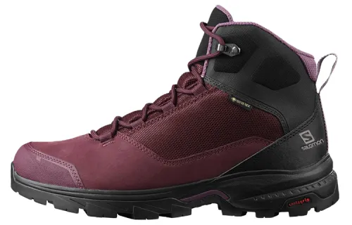 SALOMON Outward Gore Te Abrasion Resistant High top Hiking Shoes Women's Burgundy