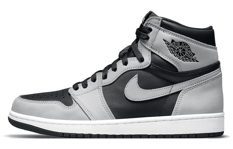 Jordan Air Jordan 1 first-layer cowhide retro high og \"shadow 2.0\" shock-absorbing, non-slip, wear-resistant, wrapped support, high-top retro basketball shoes, same style for men and women, black and gray