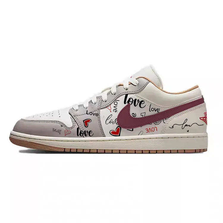 Jordan Air Jordan 1 Abrasion Resistant Low top Vintage Basketball Shoes Men's Red Brown