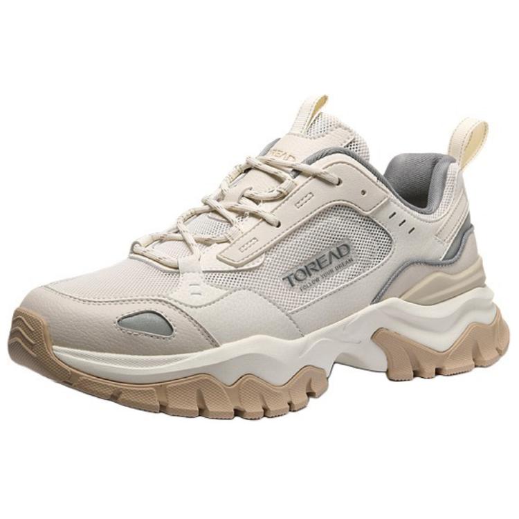 TOREAD Slip Resistant Abrasion Resistant Low top Hiking Shoes Men’s Ecru