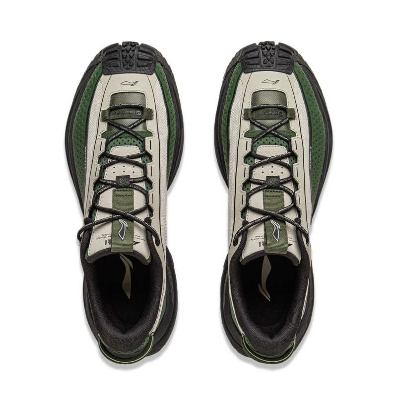 Li Ning Outdoor CF Tracing Cushioning Slip Resistant Abrasion Resistant Low top Hiking Shoes Unisex Gray Green