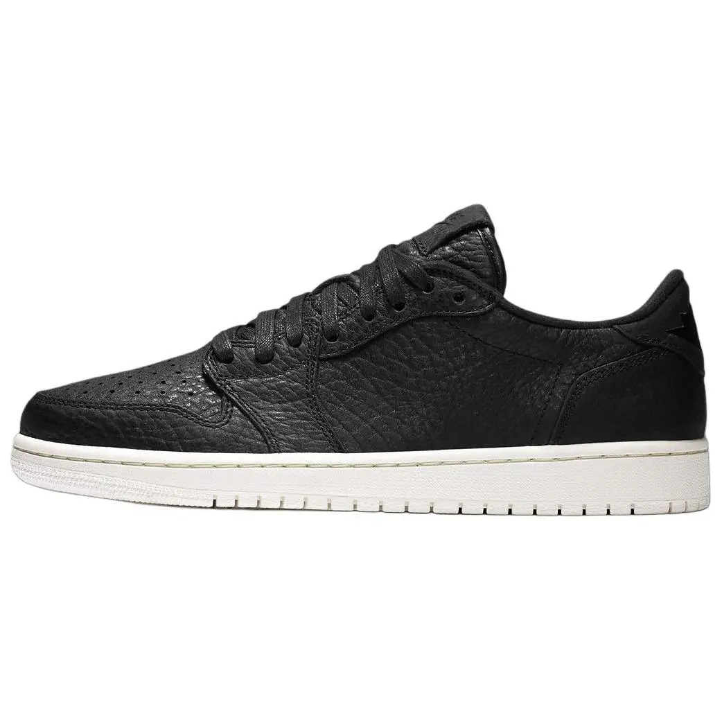 Jordan Air Jordan 1 Slip Resistant Abrasion Resistant Low top Vintage Basketball Shoes Men's Black 2025 Edition