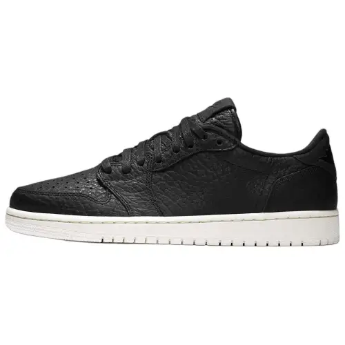 Jordan Air Jordan 1 Slip Resistant Abrasion Resistant Low top Vintage Basketball Shoes Men's Black 2025 Edition