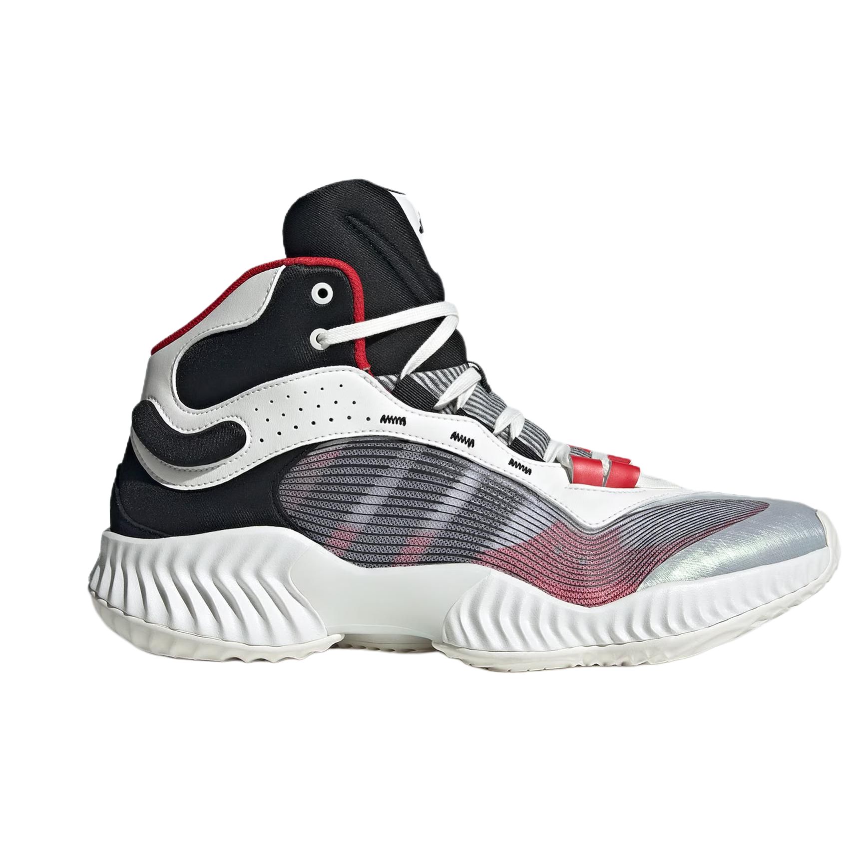 Adidas Cushioning, Wear Resistant Mid top Basketball Shoes Unisex White Red