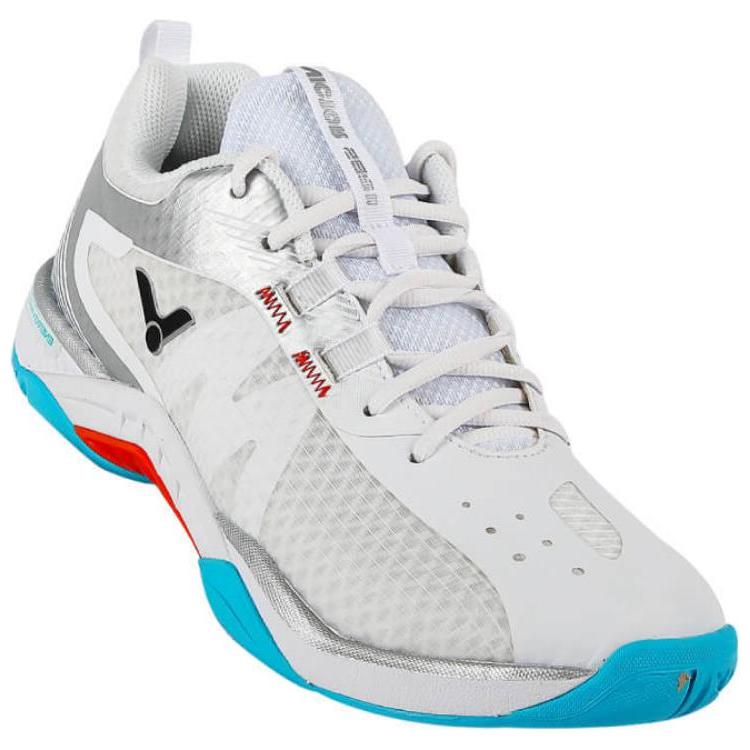 VICTOR Cushioning Breathable Low top Badminton Shoes Unisex White Silver
