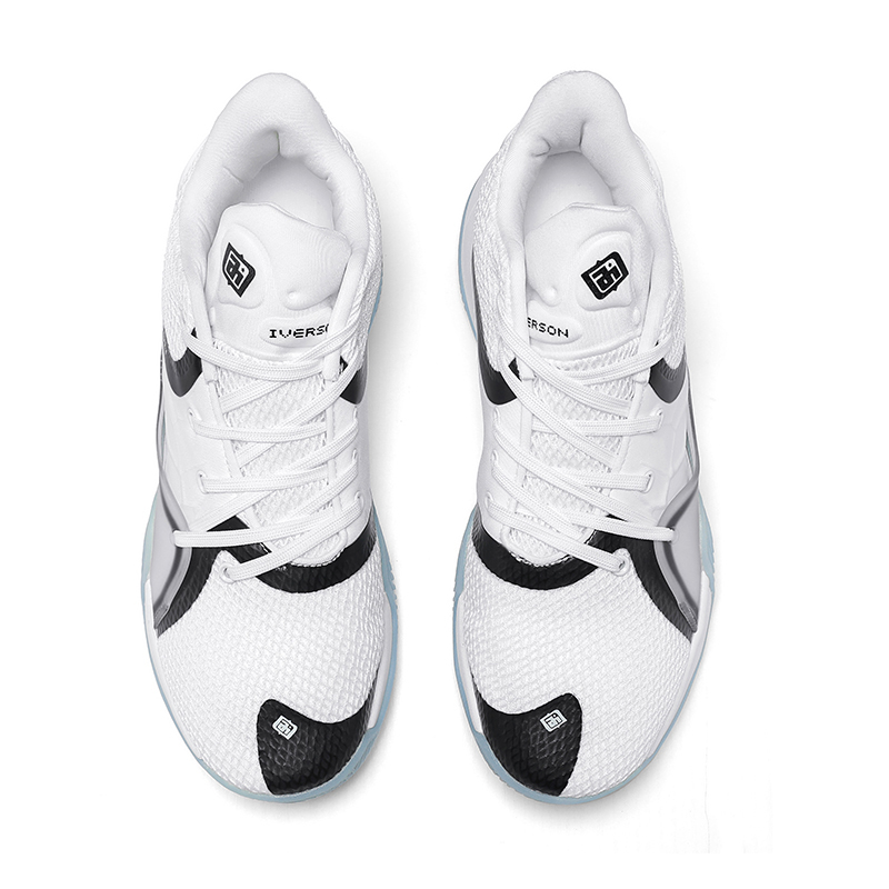 IVERSON Slip Resistant, Abrasion Resistant, Breathable Low Top Basketball Shoes Unisex White