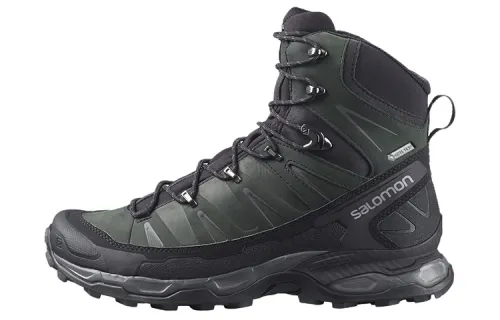 SALOMON Mountaineering & Hiking Shoes Men's High Top Black/Green