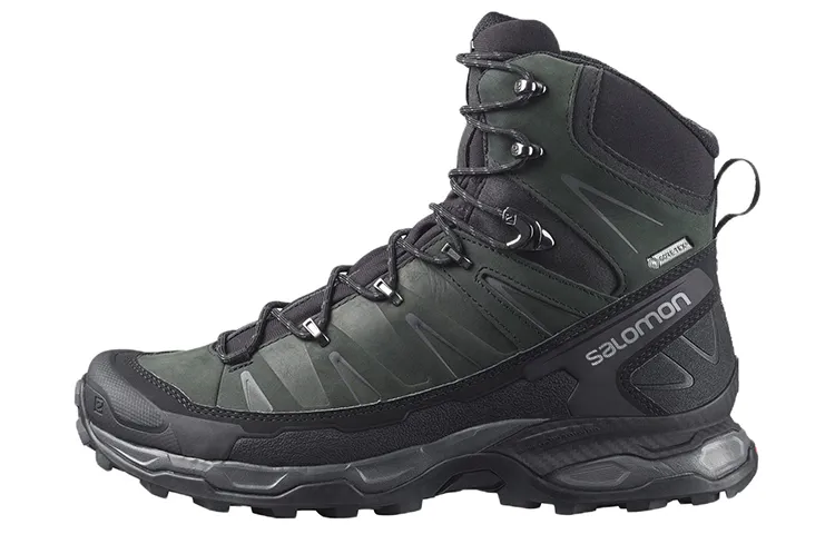 SALOMON Mountaineering & Hiking Shoes Men's High-top Black/Green
