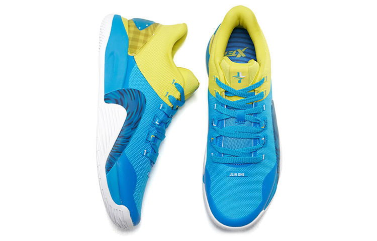 XTEP Lin Generation Basketball Shoes Men’s Low Top Blue Yellow