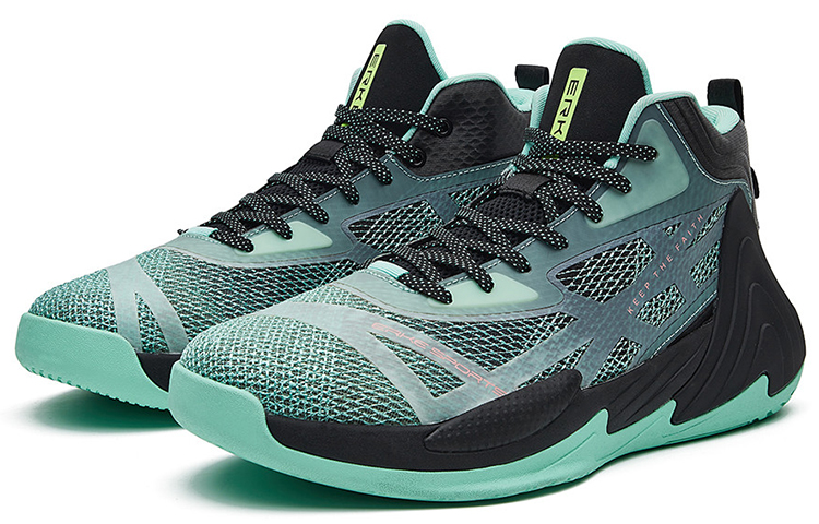 Erke Comfortable Textile, Synthetic Leather Cushioning Slip Resistant Abrasion Resistant Mid top Basketball Shoes Men's