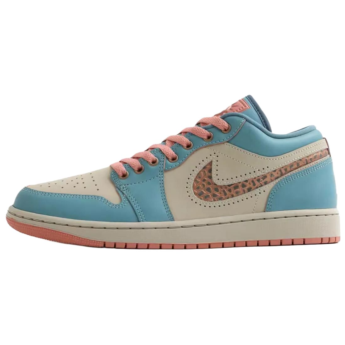 Jordan Air Jordan 1 Low top Vintage Basketball Shoes Unisex Beige Blue Pink