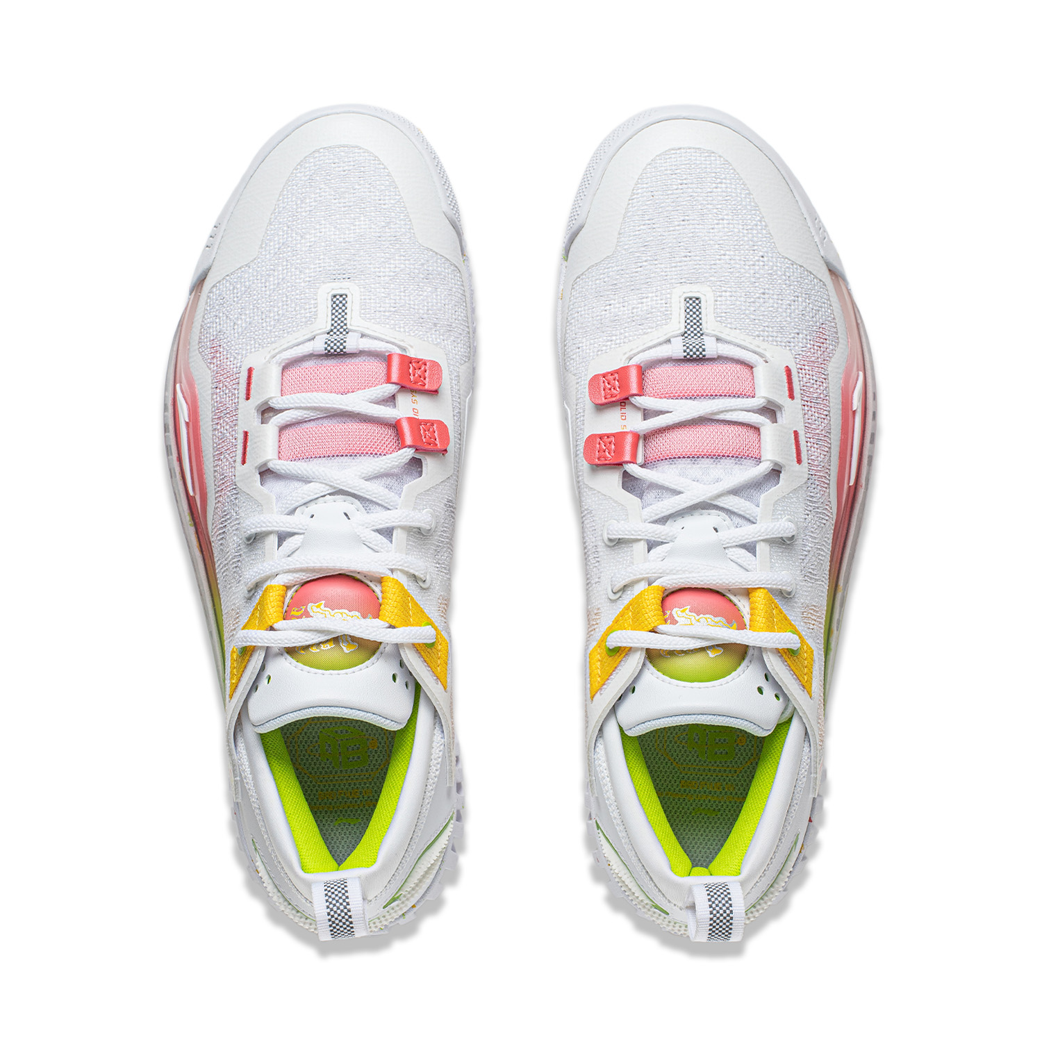 Li Ning BadFive 3 Low Cushioning Abrasion Resistant Lightweight Low top Basketball Shoes Unisex White Red Yellow