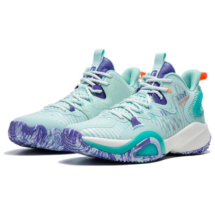 QIAODAN Cushioning Slip Resistant Abrasion Resistant Low top Basketball Shoes Men’s Green