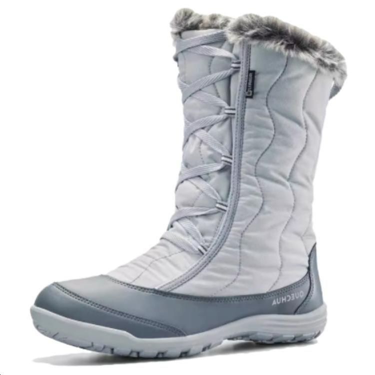 DECATHLON Thermal Abrasion Resistant Cushioning Comfortable Versatile Fleece Lined Snow Boots Women's Gray
