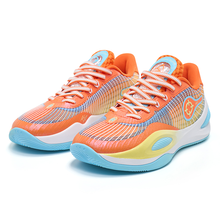 RIGORER Reaves 1 Cushioning Slip Resistant Abrasion Resistant Low top Basketball Shoes Men’s Sun Orange Azure