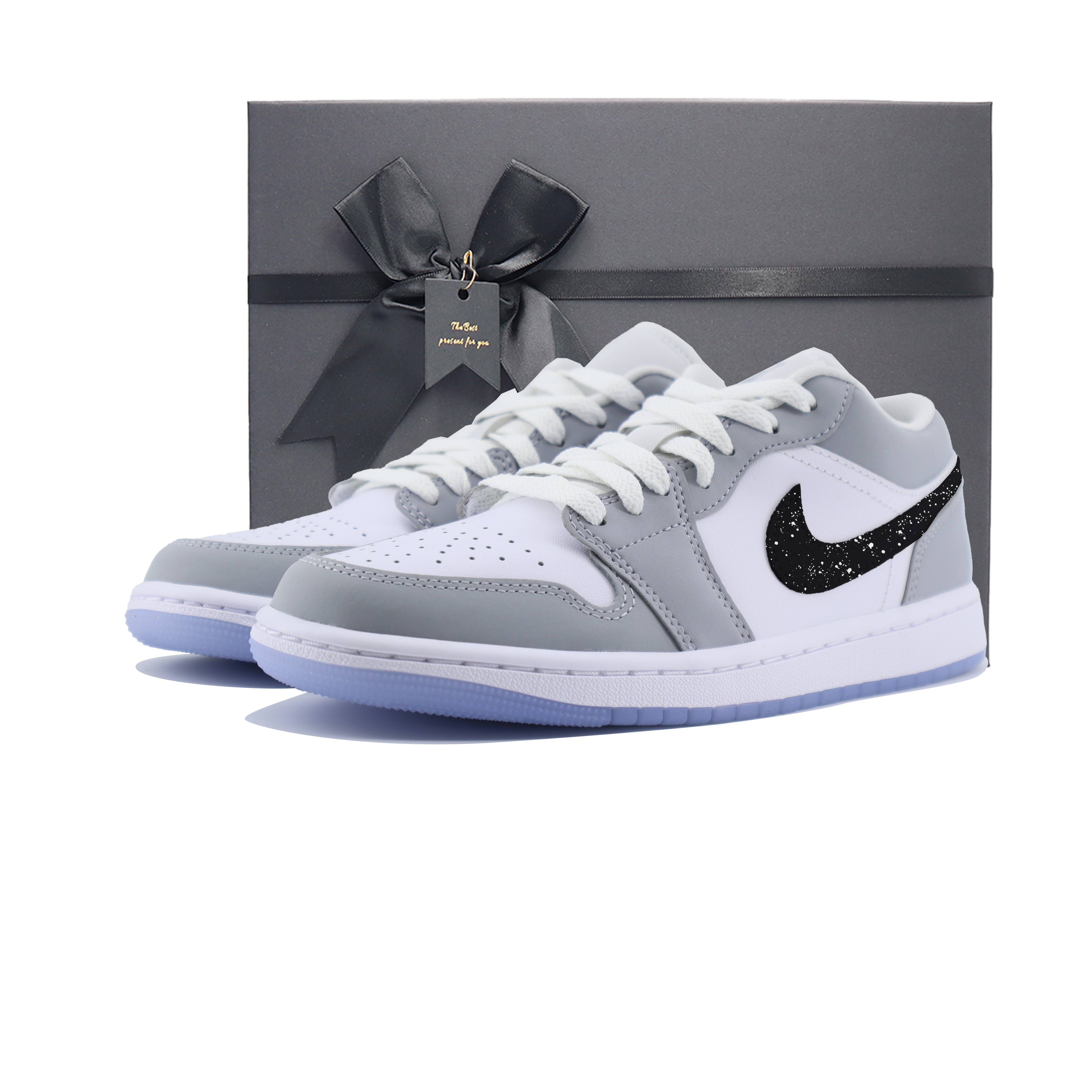 Jordan Air Jordan 1 Cool Black Slip Resistant Abrasion Resistant Slip Resistant Abrasion Resistant Low top