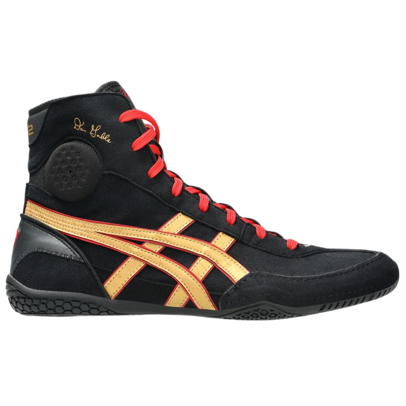 ASICS Abrasion Resistant High top Training Shoes Unisex Black Gold