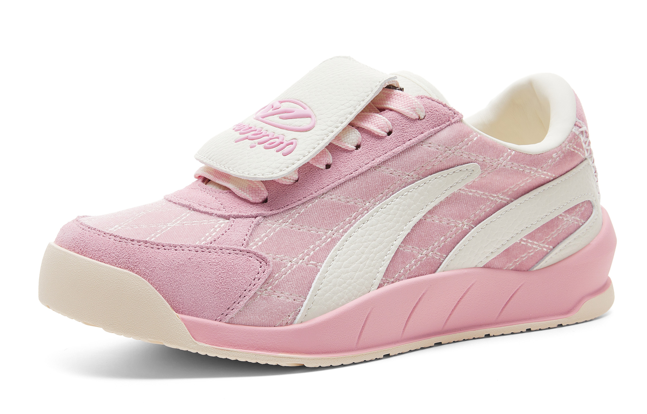 VEIDOORN Slip Resistant Abrasion Resistant Low top Casual Shoes Women’s Pink White