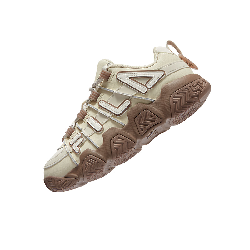 FILA FUSION BUSTER Puffy Shoes Low top Vintage Basketball Shoes Women’s Yellow Gray