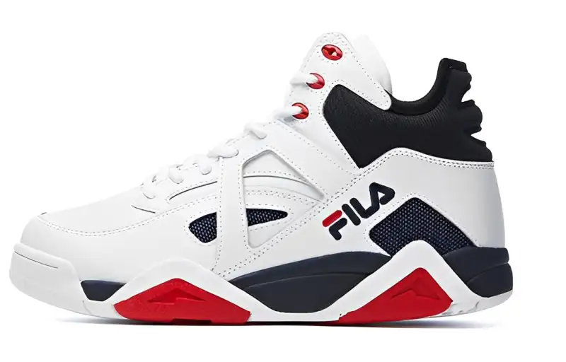 FILA Cage Abrasion Resistant Abrasion Resistant High top Vintage Basketball Shoes Women's White Blue