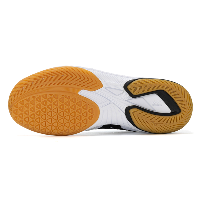 Mizuno Slip Resistant, Abrasion Resistant, Breathable Low top Training Shoes Unisex White Black
