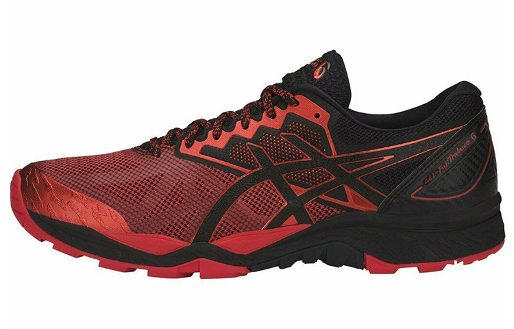 ASICS GEL FujiTrabuco 7 Trail Running Shoes Men's Black Red