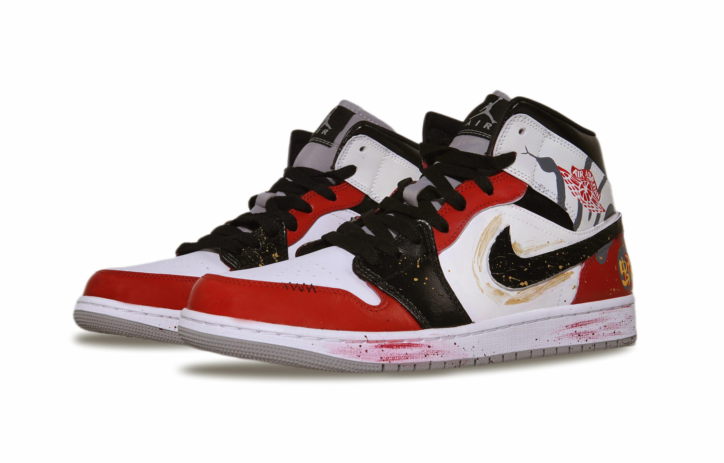 Jordan Air Jordan 1 Mid top Vintage Basketball Shoes Men’s Red