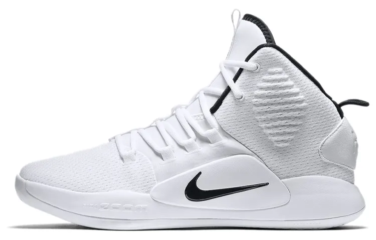 Nike Hyperdunk X Cushioning Slip Resistant Breathable Mid top Basketball Shoes Men's White Black