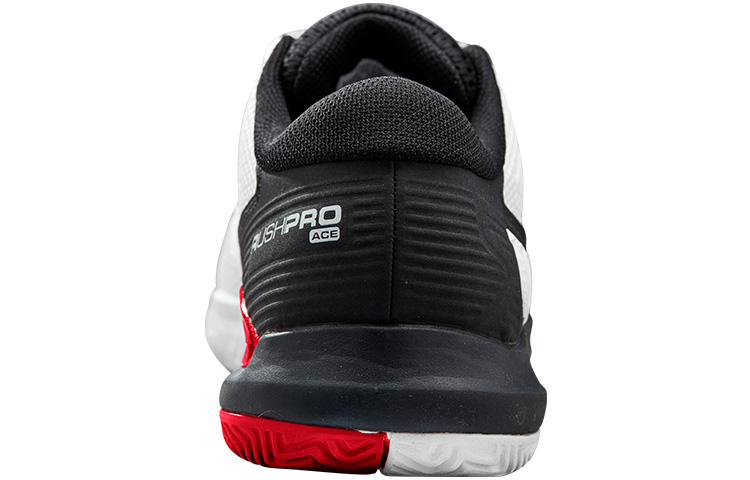 Wilson Rush Pro Ace Cushioning Slip Resistant Abrasion Resistant Coverage Low top Tennis Shoes Men’s White Black Red